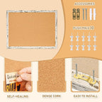 DOLLAR BOSS Cork Board for Wall - 36 X 24 Inches, Birch Bark Framed Bulletin Board Corkboard Decorative Hanging Pin Board for Office & Home Decor