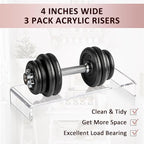1 Set Large Acrylic Clear Display Risers, 3 Sizes 12" Rectangular Showcase Collectibles Display Shelf, 5 mm Thick Desktop Display Stand Holder for Figures, Jewelry, Perfume, Toys