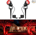 L LOHAS LED Christmas Spotlight Outdoor, Red Spot Lights for Yard, Auto On/Off 5W 120V Landscape Lighting for House, Holiday, Trees, Decoration, 450LM IP66 Waterproof, UL Listed, 2 Pack