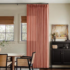 Extra Long Terracotta Linen Curtains 120 Inches Long Red Clay Farmhouse Rustic Curtain Light Filtering Semi Sheer Back Tab Pinch Pleat Curtain for Tall Ceiling Living Room 2 Panels Autumn Fall Decor