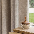 Textured Linen Double Pleated 100% Blackout Curtains for Bedroom/Living Room Blackout Curtains 96 Inches Long, Energy Saving Window Treatment Curtains,52Wx96Lx2,Sand Beige