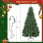 7.5ft Pre-Lit Slim Artificial Christmas Tree - 400 RGB Color Changing LED Lights with APP & Remote Control, 1477 Full Branch Tips, Easy Setup Preassembled Holiday Tree for Home, Party, Christmas Decor