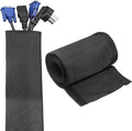 uxcell Hook and Loop Cable Management Sleeve, 6.6ft x 1.8 Inch Flexible Cable Wrap Cover Wire Hider, Cord Organizer and Cable Protector for Desks TV Computers, Black