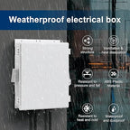 Outdoor Electrical Box with Thermostat and Fan, ABS Water Resistant Enclosure with Internal Mounting Panel & Hinged Cover, 18.1" H* 12.6" L* 6.3" W, Plug & Play.