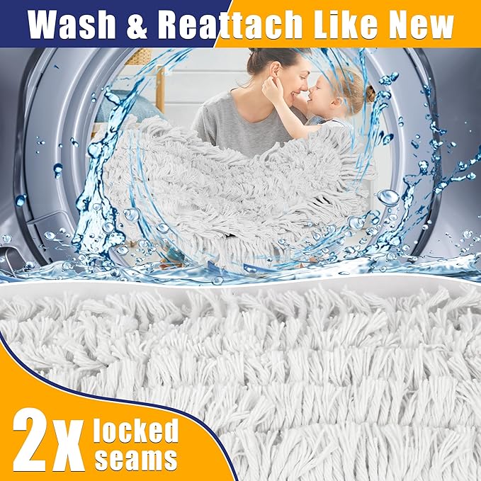 41" Commercial Dust Mop: Large Push Broom Wide Industrial Heavy Duty Hardwood Dry Sweeping Mop with 2 Pads Long Handle for Janitor Indoor Warehouse Gym Cleaning