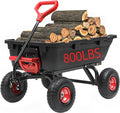 800lb Garden Dump Cart, Heavy Duty Wheelbarrow Dump Wagon with 4 Wheels&Quick-Release Dumping,Utility Wagon Carts for Yard,Farm and Garden