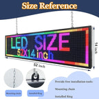 P10 52x14 inch Full Color WiFi LED Display Sign Outdoor Waterproof lP45 Digital Boardfor Restaurants, Cafes & Bars with Dynamic Ads, Remote Programming and Easy Setup