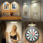 BIGMONAT Wireless Picture Light for Painting Rechargeable Battery Operated Artwork Light with Remote, Brightness Dimmable Clip on Display Lamp for Dart Board Art Gallery Photo