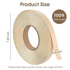 BEVTEE Birch Edge Banding, 3/4 Inch x 100 ft Wood Veneer Roll Pre-glued, Flexible Birch Iron-on Veneer Edge Band for Plywood & Furniture Edging, Natural Wood Color for DIY & Professional Projects