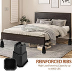 shouwuhho Bed Risers 8 inch, Furniture Risers Elevation in Heights 8 Inch Heavy Duty, Bed Lift Risers for Caster Wheels or Posts of Bed Table Couch, Support up to 6000 lbs, Black, 6 Pack