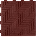 Playsafer Herringbone Rubber Interlocking Tiles | 16 X 16 | Easy Install for Indoor and Outdoor Use (Red, 20 Tiles)