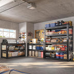 REIBII 3010LBS Storage Shelves 72" H Garage Shelving Heavy Duty Metal Shelving 5 Tier Adjustable Metal Shelves for Storage for Kitchen Pantry Warehouse Basement 72" H x 35.5" W x 16" D, 2 Pack