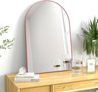 24x36 Arch Mirror Square Wall Mounted Metal Frame Mirrors for Entryway Bedroom Bathroom Living Room 24 36 inch Rosegold