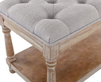 Kmax Storage Entryway Bench Tufted Shoe Rack Bench Wood Window Bench for Hallway Entrance Bedroom Corner-1 Seat, Gray
