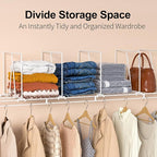 Wire Shelf Dividers for Closet: Tall 16 Pack 12-Inch Deep Adjustable Organizer for Shelves,Metal Rack Separator for Clothes, Purses & Bags，No Tool