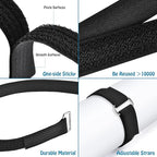 0.75" x39.4ft Hook and Loop Straps with 60 Buckles Adjustable Cut-to-Length Cable Ties - Reusable Nylon Fastening Tape Cable Straps for Storage or Organization (0.75in x 39.4ft)