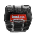 12Pcs Black Metal Shopping Basket, Durable Plastic Metal Handles Large Capacity Multifunctional Plastic Basket Portable with Stackable Shopping Baskets for Supermarket Bookstore Laundry Rooms Store