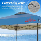 10x10 Pop Up Canopy with Sidewalls, Easy Up Canopy Tent, Heavy Duty Tents for Parties, One Person Set Up Event Tent, Light Blue