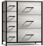 Sorbus Dresser with 7 Faux Wood Drawers - Storage Unit Organizer Chest for Clothes - Bedroom, Hallway, Living Room, Closet, & Dorm Furniture - Steel Frame, Wood Top, & Easy Pull Fabric Bins
