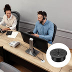 uxcell 4 Pcs Desk Grommet, 2.09 inch 53mm Desk Cable Hole Cover Wire Hole Insert for Home Office Table Cabinet Cord Organizer, Black