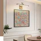 Hard-Wired Picture Light Dimmable LED Picture Lights for Paintings 15.7 Inch Brass Metal Body Wall Pictures with Adjustable Gold Swing Arm Art Display Lamps 7W 3000K Warm White Book Light