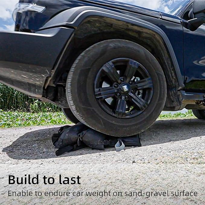 Set of 4 Sand Bags(160lbs) with 1680D Heavy Duty Fabric and Double Sewing Line and Zipper Perfect for Outdoor Gazebo Canopy Leg Umbrella Tent Carport Weights (Black)