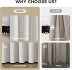 Joydeco Pinch Pleated Curtains - 100% Blackout for Bedroom, White Linen Curtains 40" W x 108" L, Thermal Insulated 2 Panels Light Blocking Drapes, Back Tabs for Living Room