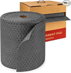 Universal Absorbent Pads Roll | 16"x20" Water Absorbent Mat 100-Pack | Industrial Spill Control for Liquids Leak(16 Gal/Box) | Oil Absorbing Rolls