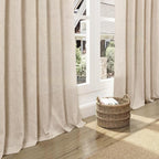 Nanspring Grey Flax 120 Inch Curtains for Living Room Linen Light Filtering Mordern Boho Sheer Curtains Back Tab and Rod Pocket Extra Long Floor to Ceiling Curtain for Bedroom Office 52x120, 2 Panels