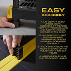 CX Black & Yellow, Shelving Unit and Heavy Duty Storage Containers, Extremely Durable (Shelf + 27 Gallon Container (8-Pack)), for Garage, Warehouse & Seasonal Storage