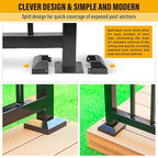 2.0"x2.0"（Actual: 2.0"x2.0"） Deck Post Base Cover Decorative Post Base Trim Skirt Black Aluminum 12Pack