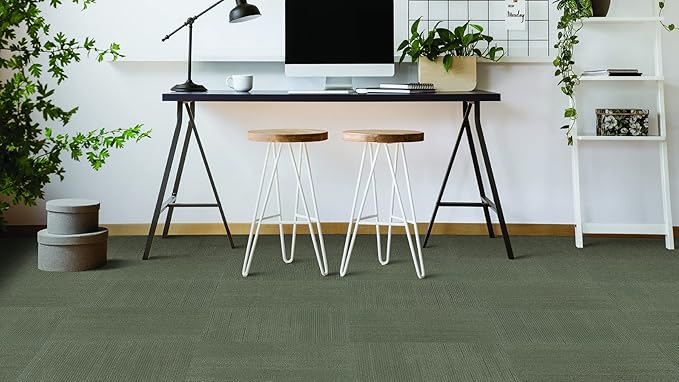 Mohawk Elite 24" x 24" Berber (Loop pile), 0.1" Pile Height, Carpet Tile, Nylon Fiber, Sparrow Color, (1 Tile)