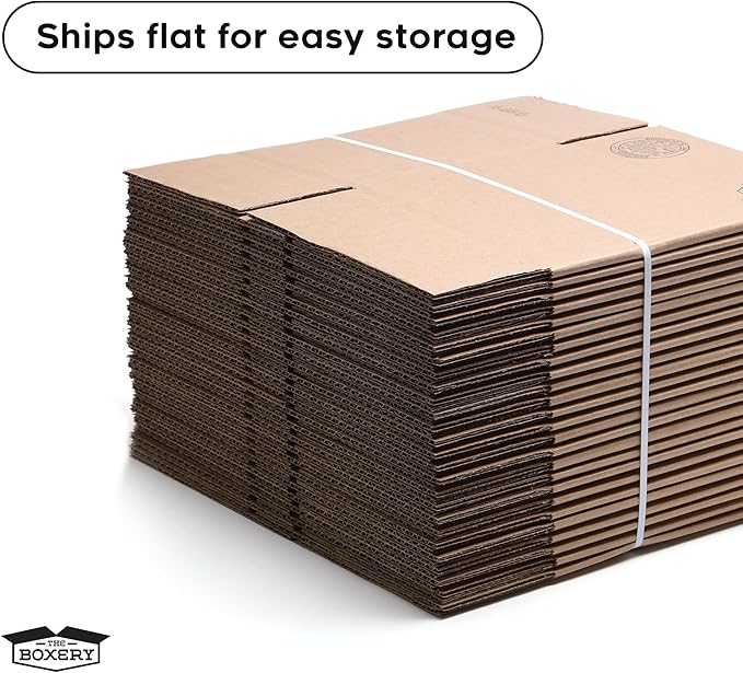 The Boxery 18"x13 3/4"x5" Brown/Kraft Corrugated Cardboard Shipping Boxes 25-Pack | Mailing, Packing, Moving & Storage for Business/Home – Durable - Eco-Friendly, Recyclable - Made in the USA