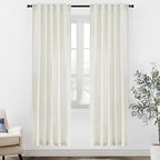 XTMYI 80 Inch Closet Curtains for Bedroom Closet Door,Linen Cotton Boho Semi Sheer Back Tab Pleated Easy Open Sliding Closet Door Curtains,80 Inches Long,2 Panels Set,Cream Ivory Off White