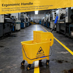 Fafeicy Mop Bucket, 20L Commercial Side Press Wringer Mop Bucket with Wheels and Handle for Floor Cleaning in Restaurants Offices Industrial Sites