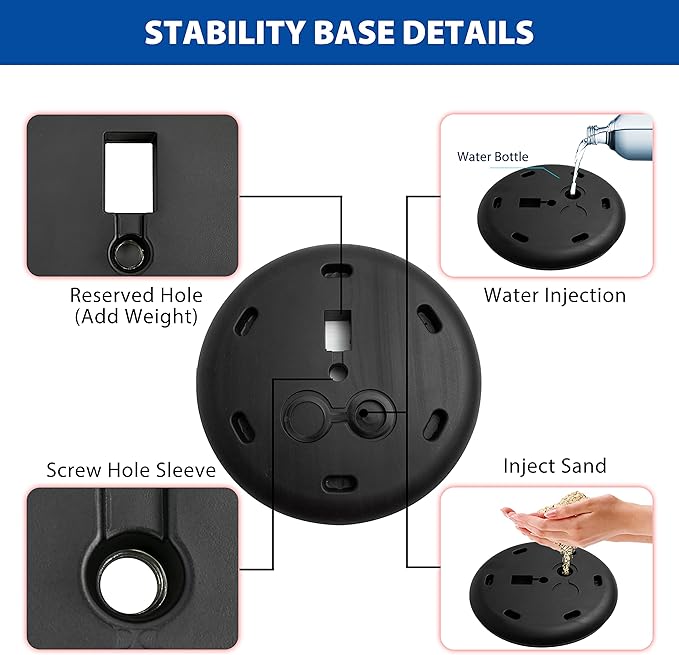 11x17 Inch Adjustable Pedestal Poster Sign Stand, Heavy Duty Floor Standing Sign Holder Stand Aluminum Snap Open Frame for Vertical and Horizontal View Sign Displayed (Black, Round)
