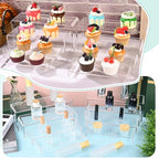 8 Pcs Large Acrylic Display Risers, 12" Large Risers Display Stands, 0.19" Thick Clear Risers Display Stands Large, Clear Rectangular Display Shelf for Showcase, Collectibles, Cupcake, Dessert