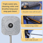 True & Tidy® TrueClean Spin Mop 2.0 w/Detachable Inner Bucket, Self Standing, Separates Clean and Dirty Water, Foldable Square Mop Head, Triple Jet Stream w/Hidden Brush, Replaceable 2pc Pads