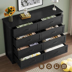 8-Drawer Dresser for Bedroom, Modern Wooden Chest of Drawers with Metal Handles, Anti-Tipping Design, Sturdy and Stable Storage Organizer for Living Room, Entryway, Home Office