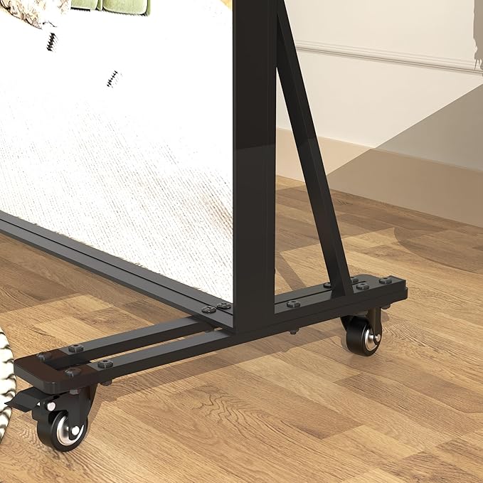 ANYHI Full Length Mirror with Wheels, 360° Swivel Full Body Rolling Mirror, 23.6"*74.5" Sturdy Standing Floor Mirror for Home Gym, Bedroom, Yoga & Dance Studio