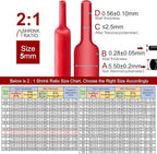 Chanzon 2:1 Ratio - 80Ft Roll - 3/16" (5mm) Heat Shrink Tubing 2:1(25M Total Length) Red Polyolefin Sleeving Wrap Shrinking 2 to 1 1pcs