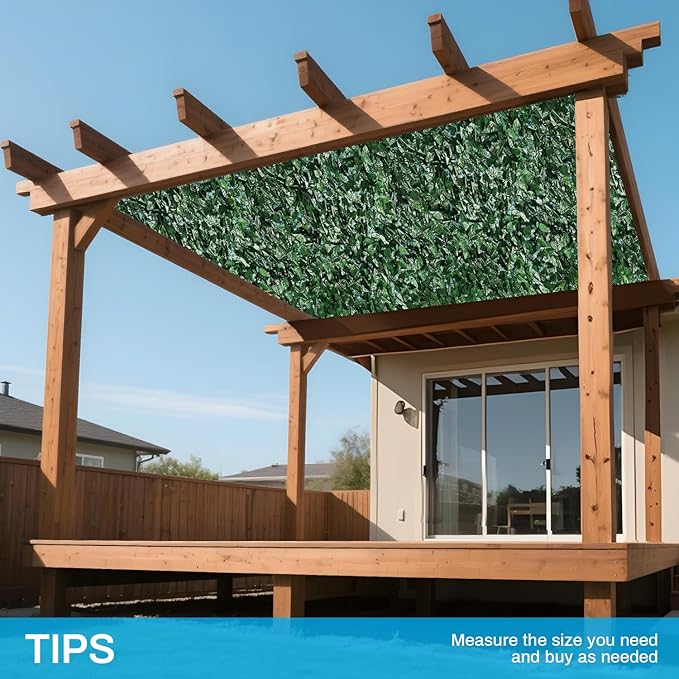 Patio Paradise 6'x8'-3Pc Faux Ivy Fence Privacy Screen Artificial Greenery Wall Backdrop,Fake Grass Wall Panels for Outside Apartment Balcony,Vine Leaf Decor for Outdoor Patio Chain Link