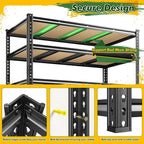 55.1" W Garage Shelves 2230LBS Storage Shelves, 5 Tier Adjustable Metal Shelving, Garage Shelving for Storage, Basement, Warehouse, Pantry, Kitchen, 55.1" W x 24.1" D x 72.1" H, Black, 2 Pack