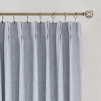 Vision Home Chambray Blue Full Blackout Curtains Pinch Pleated Room Darkening Window Curtains 63 inch for Living Room Bedroom Thermal Insulated Pinch Pleat Drapes with Hooks Back Tab 2 Panel 40"Wx63"L