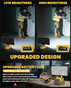 LIVOWALNY LED Work Light Compatible with Dewalt, 100W 10000LM 7" Flood Battery Light, Cordless LED Flashlights with USB & Type-C & Low Voltage Protection & 140° Pivoting Head for Emergency & Job Site