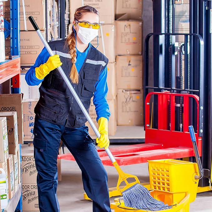 Commercial Heavy Duty Mop Heads Replacement for Rubbermaid: 9 Packs Industrial Wet Mop Head for Floor Cleaning - Commercial Products Looped End String Head Refills