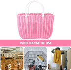 Cabilock Market Basket Woven Straw Basket African Basket Straw Beach Bag Reusable Grocery Shopping Bag Tote Bag Big Capacity Travel Tote Purse
