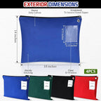 4 Pcs Interoffice Mailer Canvas Transit Sack Zipper Bag 18" x 14" Large Zipper Pouch with Grommet Interoffice Mail Bag (Black,Blue,Red,Green)