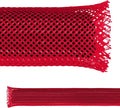 Electriduct 2" PET Expandable Braid Sleeving Flame Retardant Flexible Wire Mesh for Cord Management and Cable Protection - 25 Feet - Red