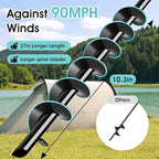 Ground Anchors Screw in, Heavy Duty Ground Trampoline Stakes High Wind Tent Stakes for Tent, Trampoline, Gazebo, Carport, Trap Anchor, Canopies, Swing Set